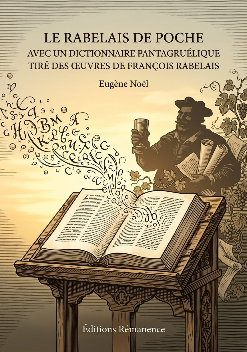 Livre Le Rabelais de poche avec un dictionnaire pantagruélique tiré des œuvres de François Rabelais par Eugène Noël - Couverture - Editions Remanence