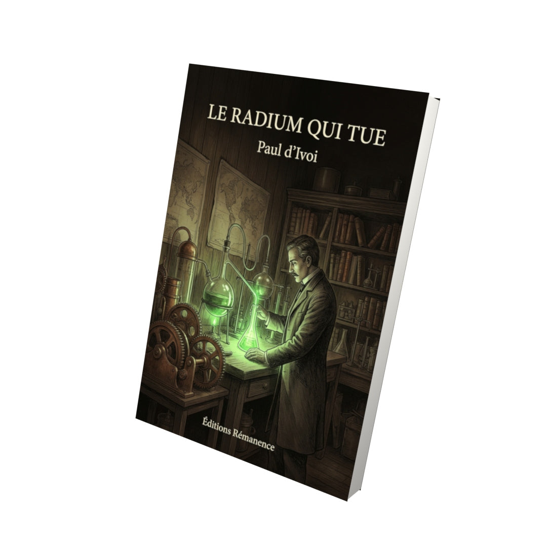 Livre Le Radium qui tue par Paul d’Ivoi - Vue 3D - Editions Remanence