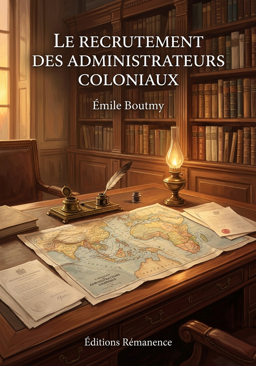 Livre Le Recrutement des administrateurs coloniaux par Émile Boutmy - Couverture - Editions Remanence