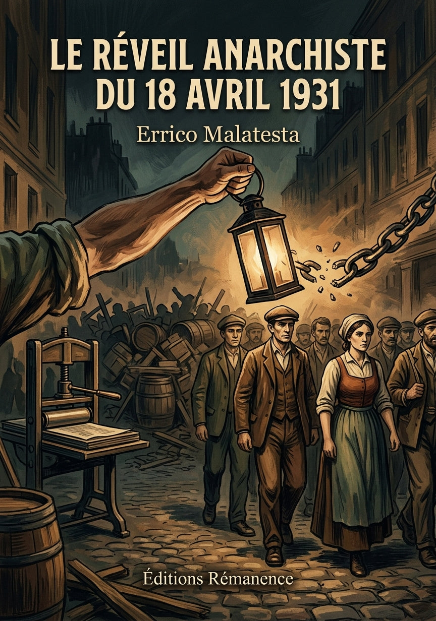 Livre Le Réveil anarchiste du 18 avril 1931 par Errico Malatesta - Couverture - Editions Remanence