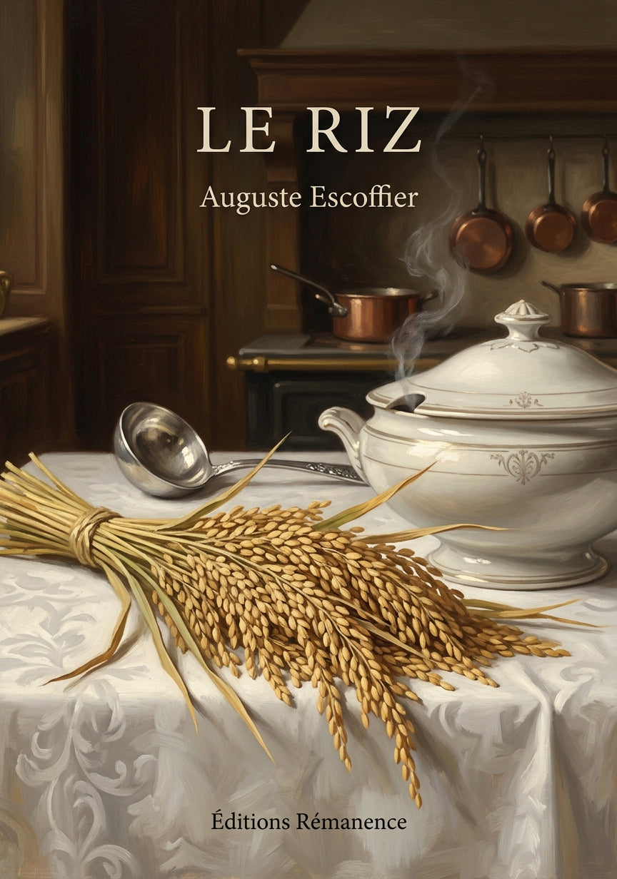 Livre Le riz par Auguste Escoffier - Couverture - Editions Remanence