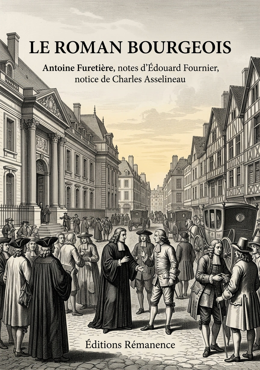 Livre Le Roman bourgeois par Antoine Furetière, notes d’Édouard Fournier, notice de Charles Asselineau - Couverture - Editions Remanence