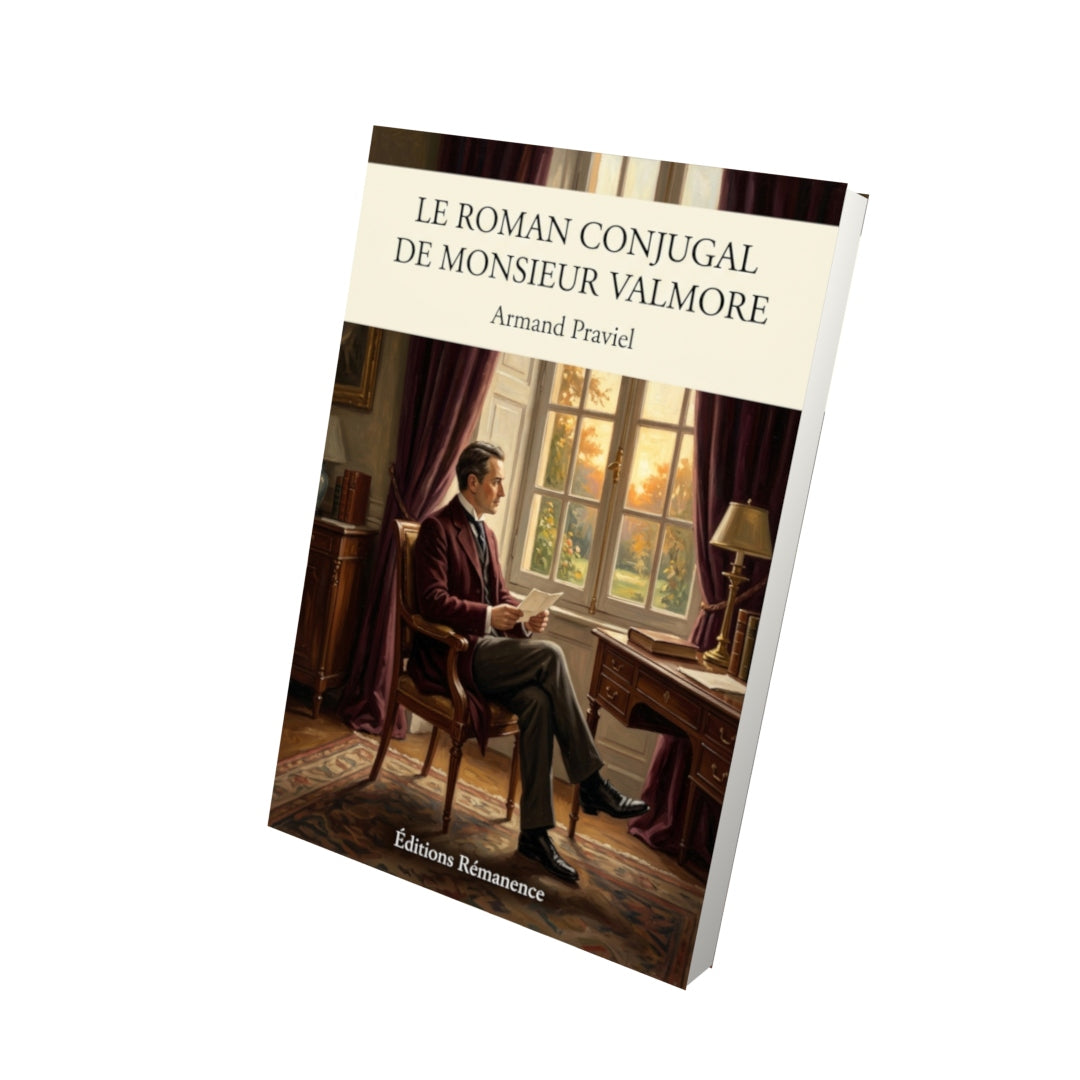 Livre Le Roman conjugal de Monsieur Valmore par Armand Praviel - Vue 3D - Editions Remanence