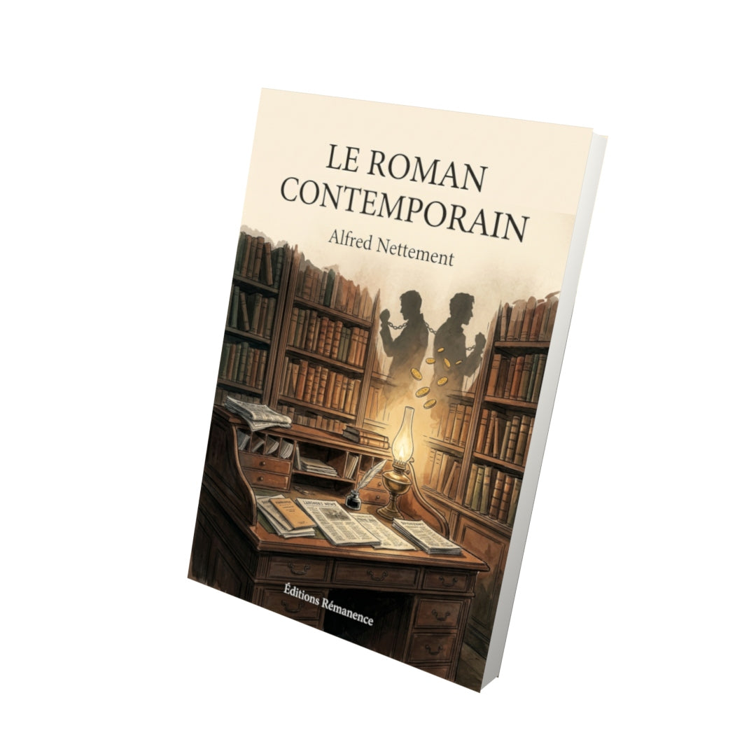 Livre Le Roman contemporain par Alfred Nettement - Vue 3D - Editions Remanence