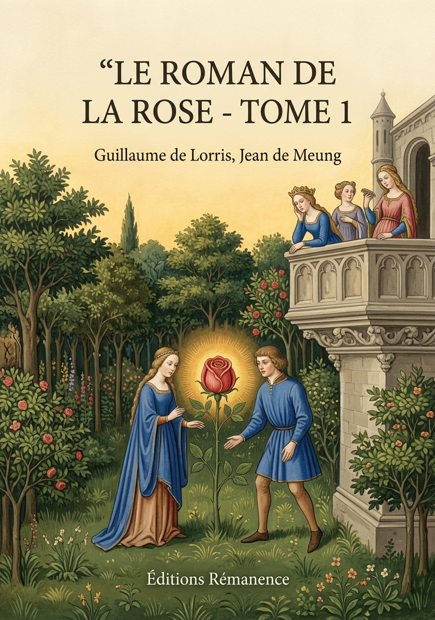 Livre Le Roman de la Rose - Tome 1 par Guillaume de Lorris, Jean de Meung - Couverture - Editions Remanence