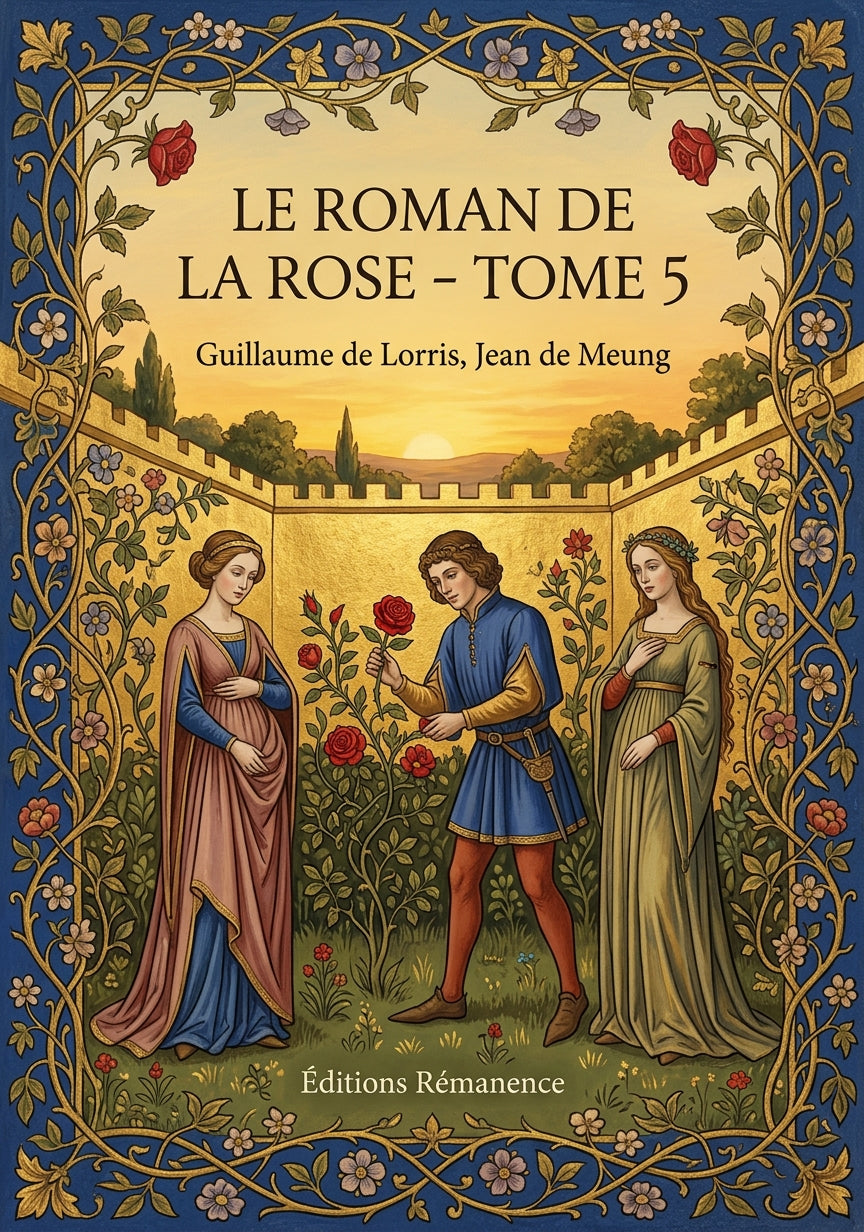 Livre Le Roman de la rose - Tome 5 par Guillaume de Lorris, Jean de Meung - Couverture - Editions Remanence