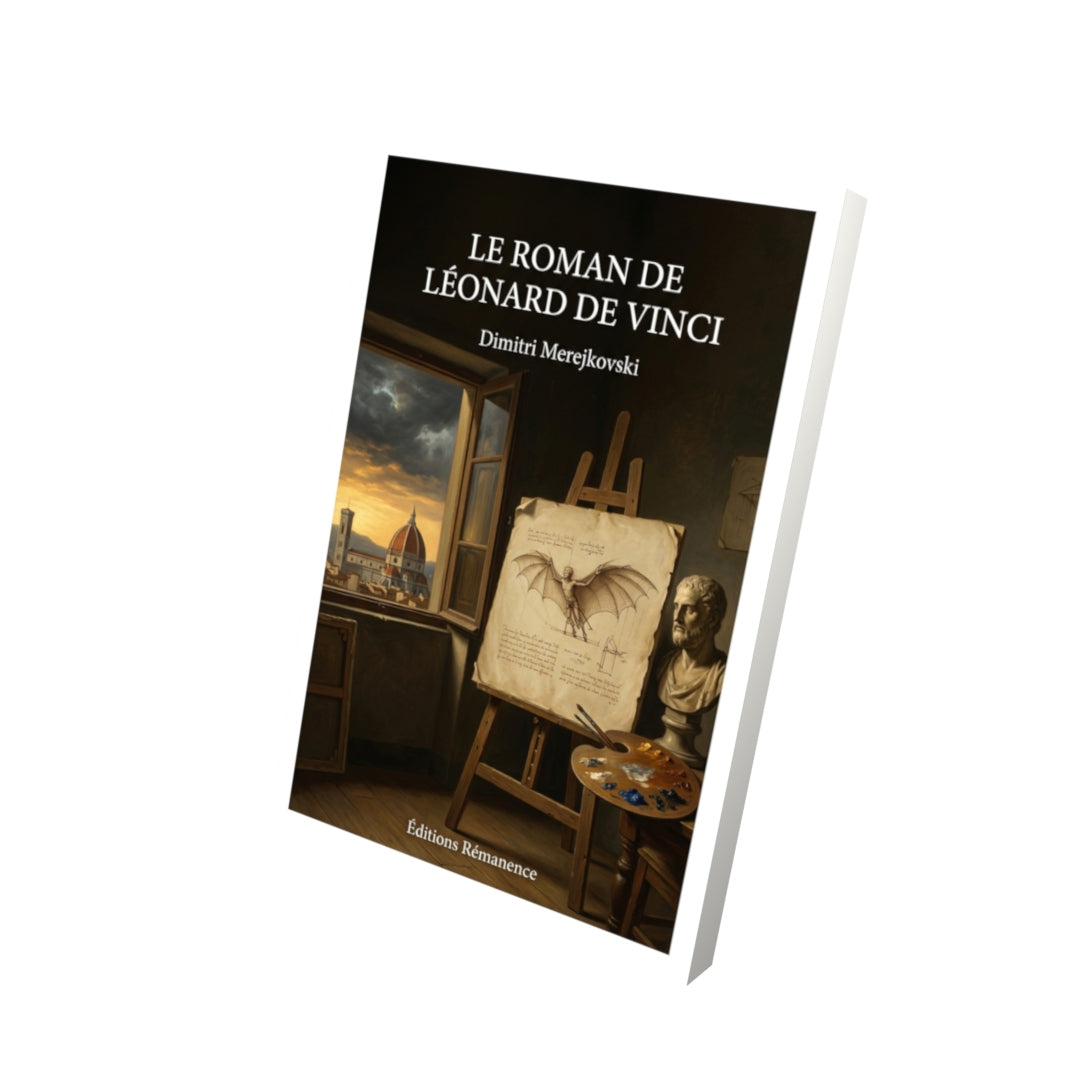 Livre Le Roman de Léonard de Vinci par Dimitri Merejkovski - Vue 3D - Editions Remanence