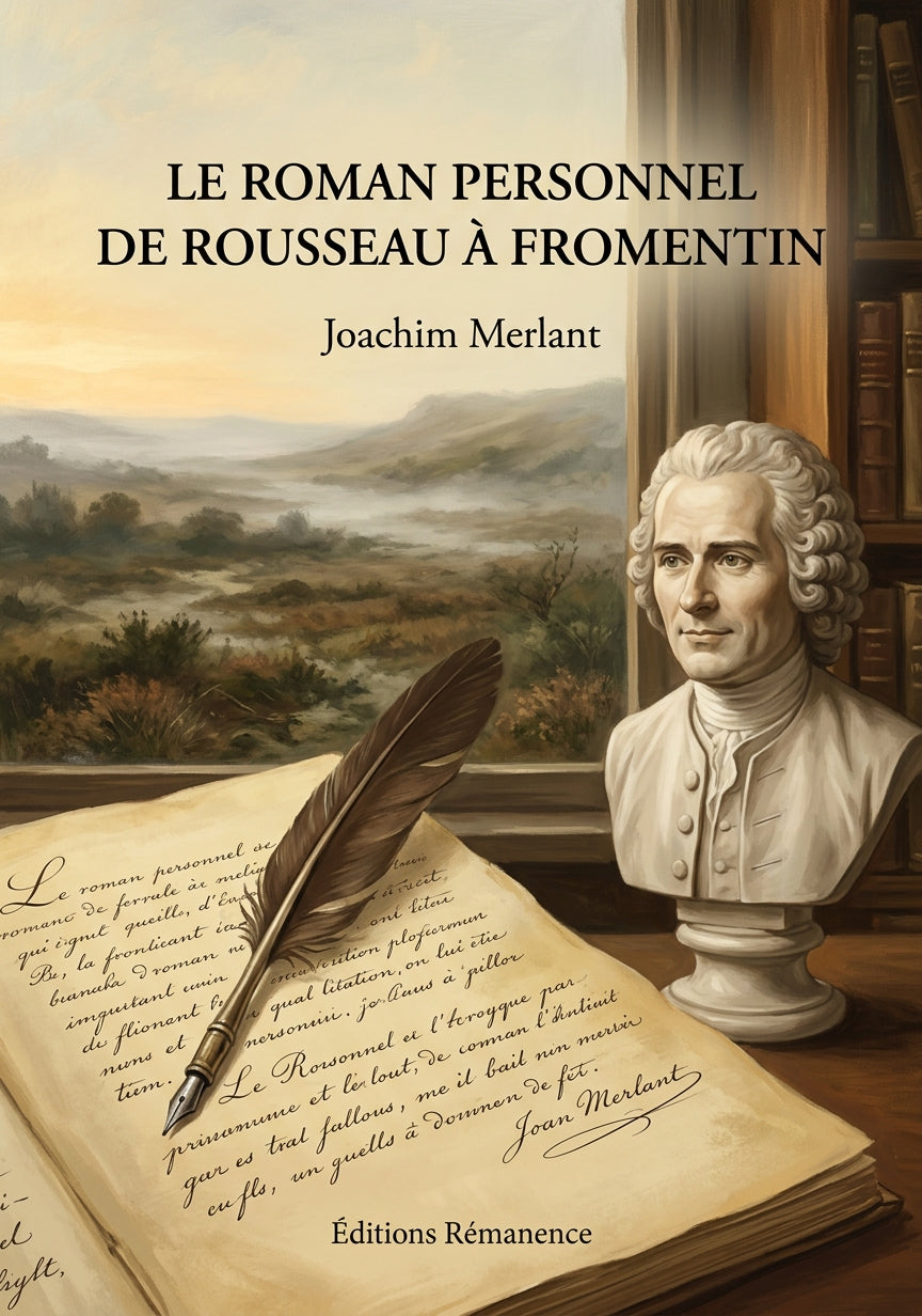 Livre Le Roman personnel de Rousseau à Fromentin par Joachim Merlant - Couverture - Editions Remanence