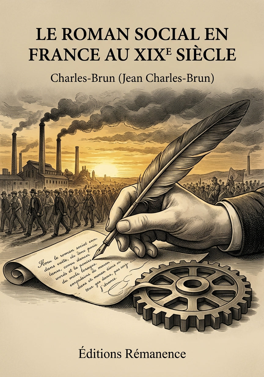 Livre Le Roman social en France au XIXe siècle par Charles-Brun (Jean Charles-Brun) - Couverture - Editions Remanence