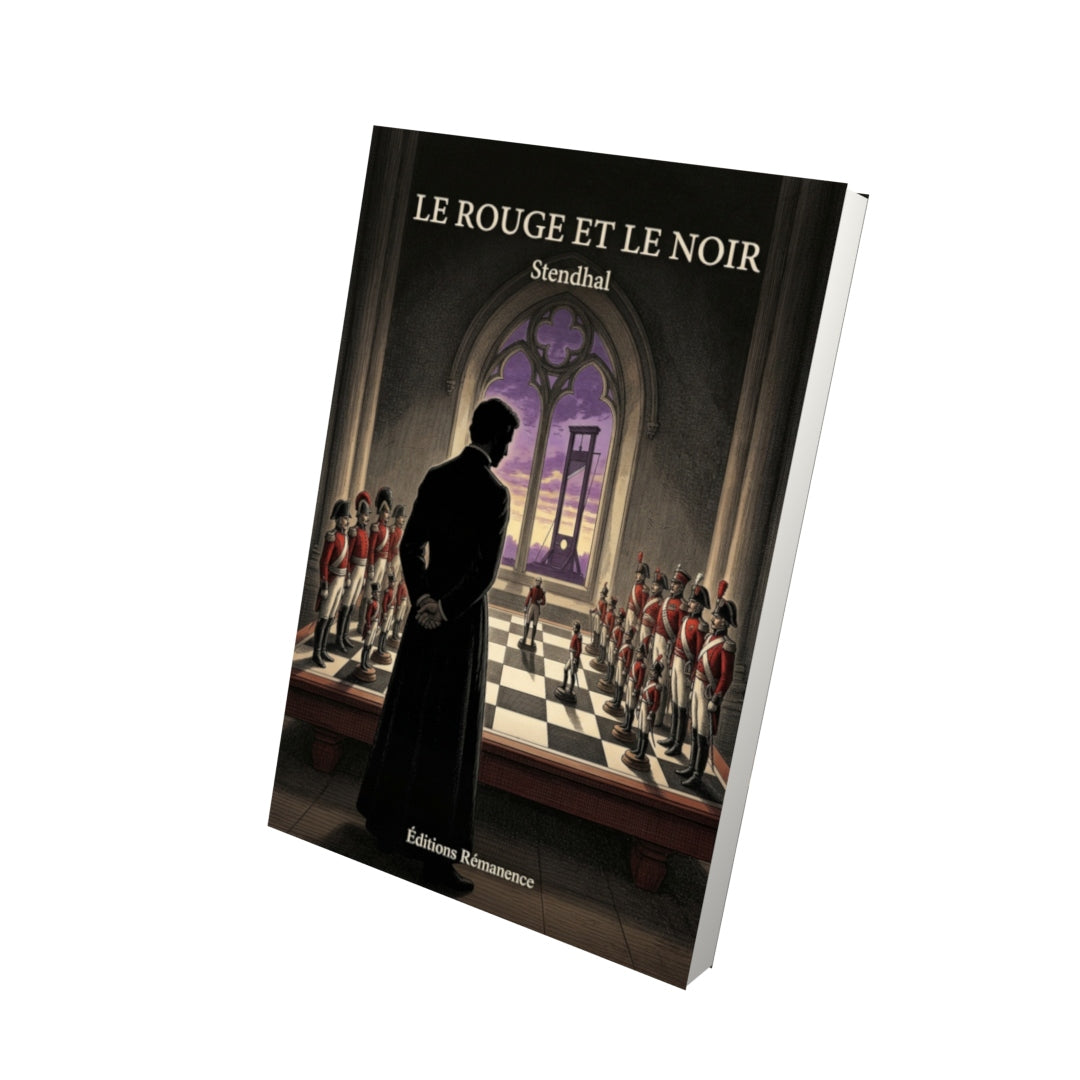 Livre Le Rouge et le Noir par Stendhal - Vue 3D - Editions Remanence