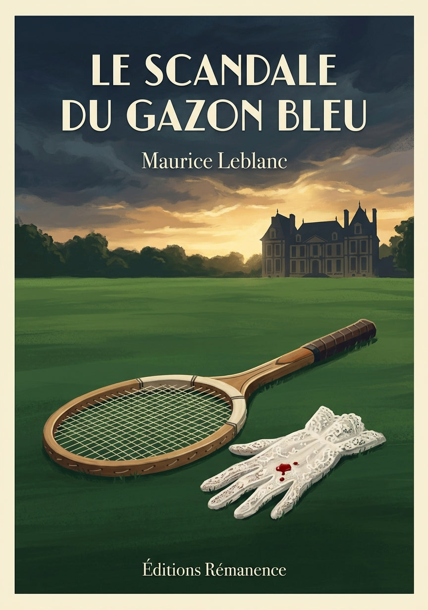 Livre Le Scandale du gazon bleu par Maurice Leblanc - Couverture - Editions Remanence