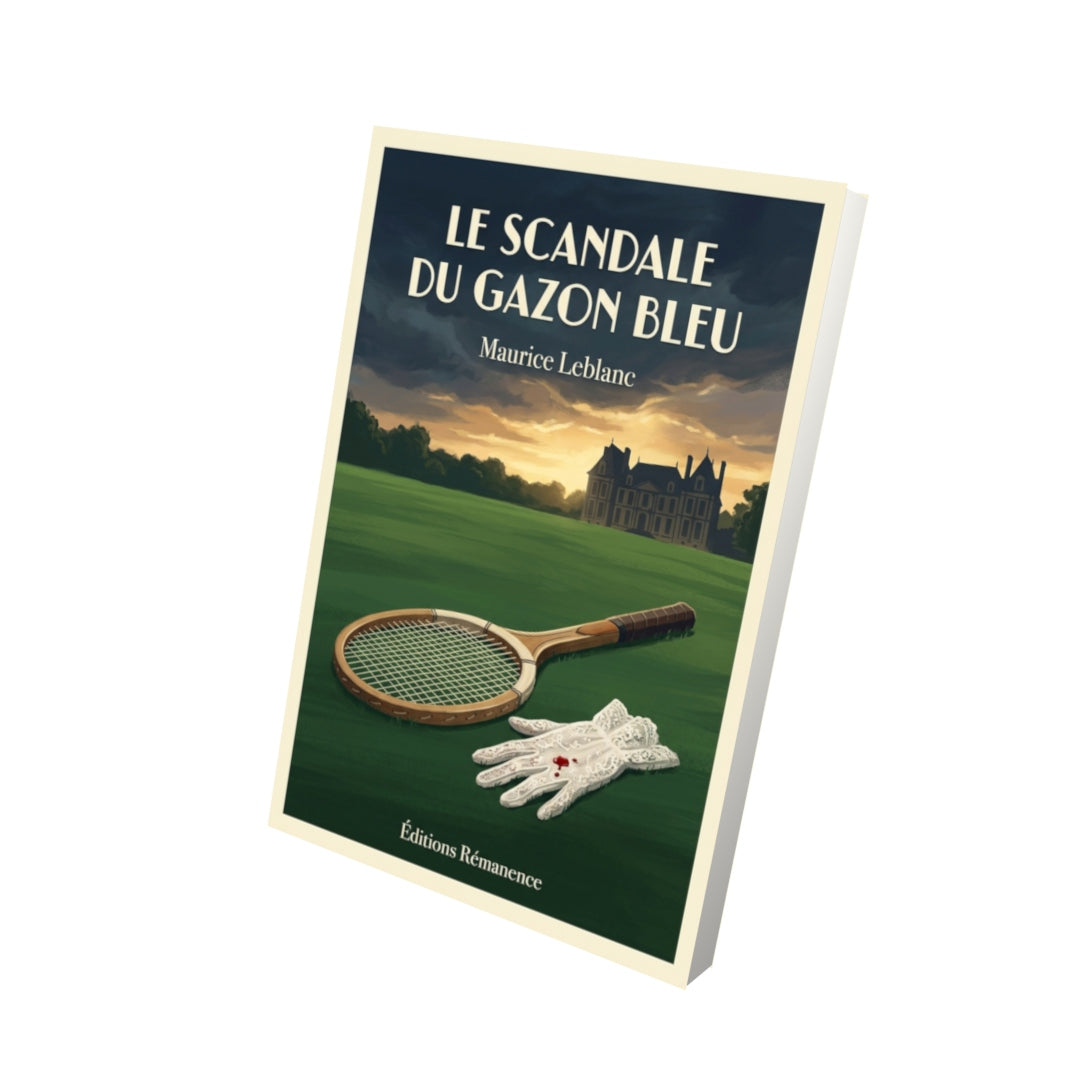 Livre Le Scandale du gazon bleu par Maurice Leblanc - Vue 3D - Editions Remanence