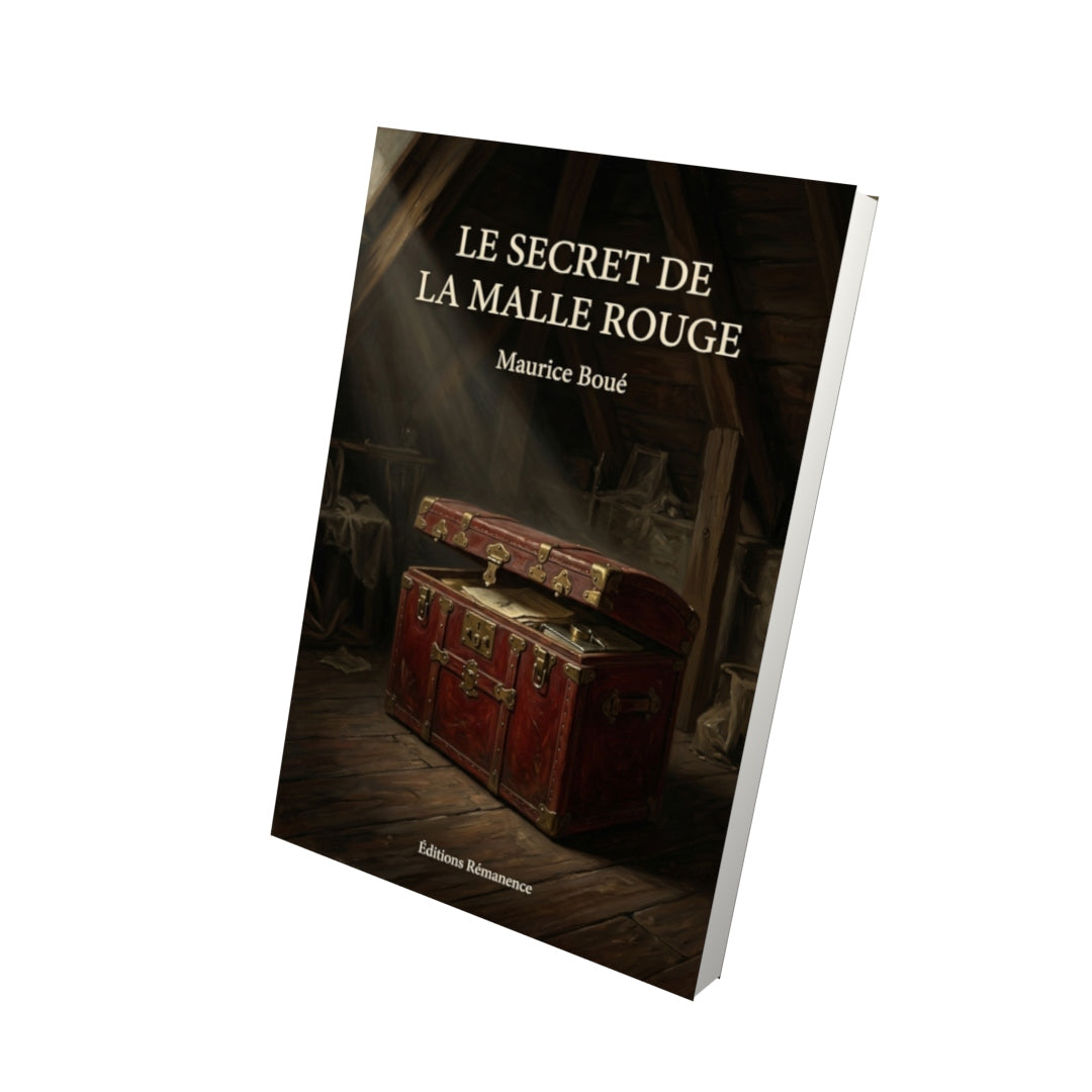 Livre Le Secret de la malle rouge par Maurice Boué - Vue 3D - Editions Remanence