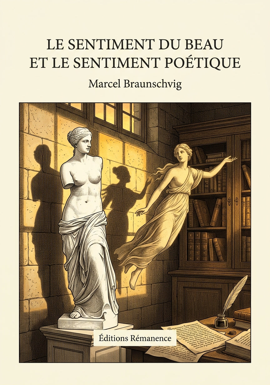 Livre Le Sentiment du beau et le Sentiment poétique par Marcel Braunschvig - Couverture - Editions Remanence