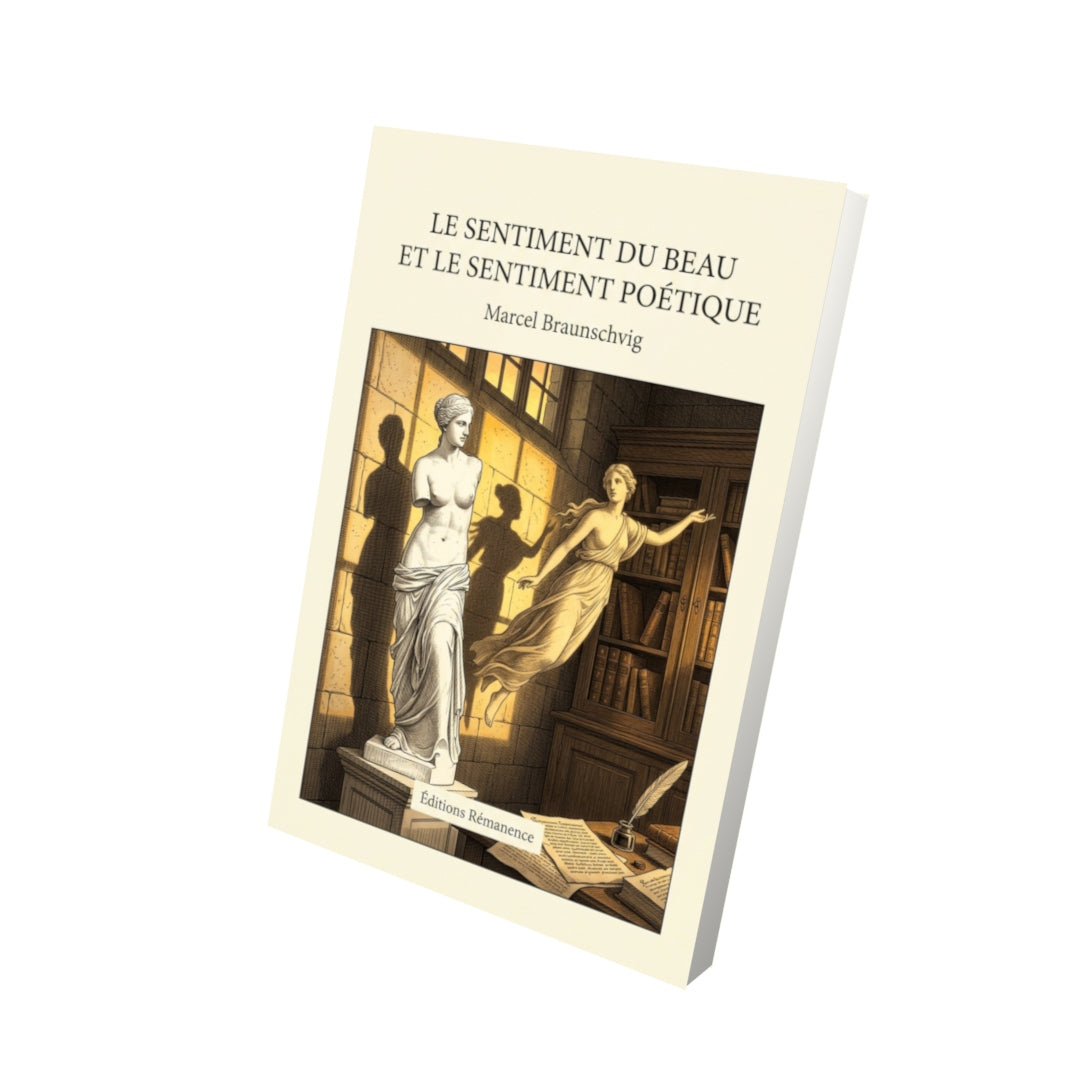 Livre Le Sentiment du beau et le Sentiment poétique par Marcel Braunschvig - Vue 3D - Editions Remanence