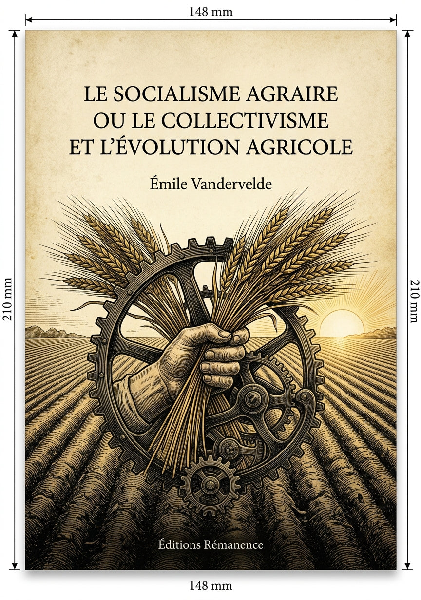 Livre Le Socialisme agraire ou le collectivisme et l’évolution agricole par Émile Vandervelde - Couverture - Editions Remanence