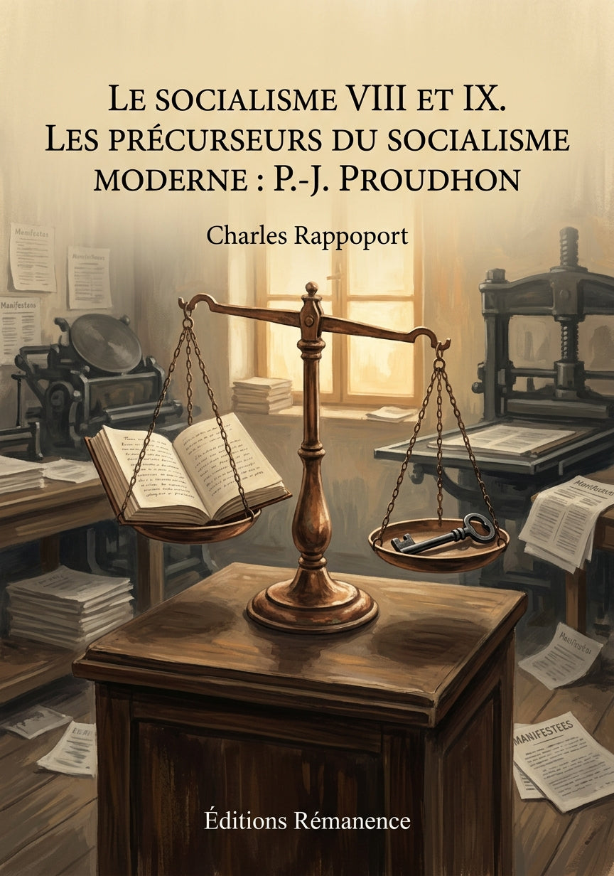 Livre Le Socialisme VIII et IX. Les Précurseurs du Socialisme moderne : P.-J. PROUDHON par Charles Rappoport - Couverture - Editions Remanence