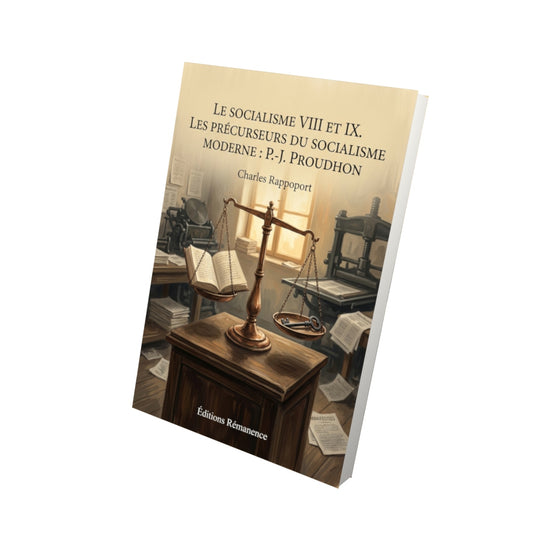 Livre Le Socialisme VIII et IX. Les Précurseurs du Socialisme moderne : P.-J. PROUDHON par Charles Rappoport - Vue 3D - Editions Remanence