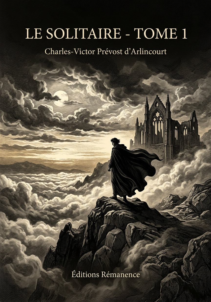 Livre Le Solitaire - Tome 1 par Charles-Victor Prévost d’Arlincourt - Couverture - Editions Remanence