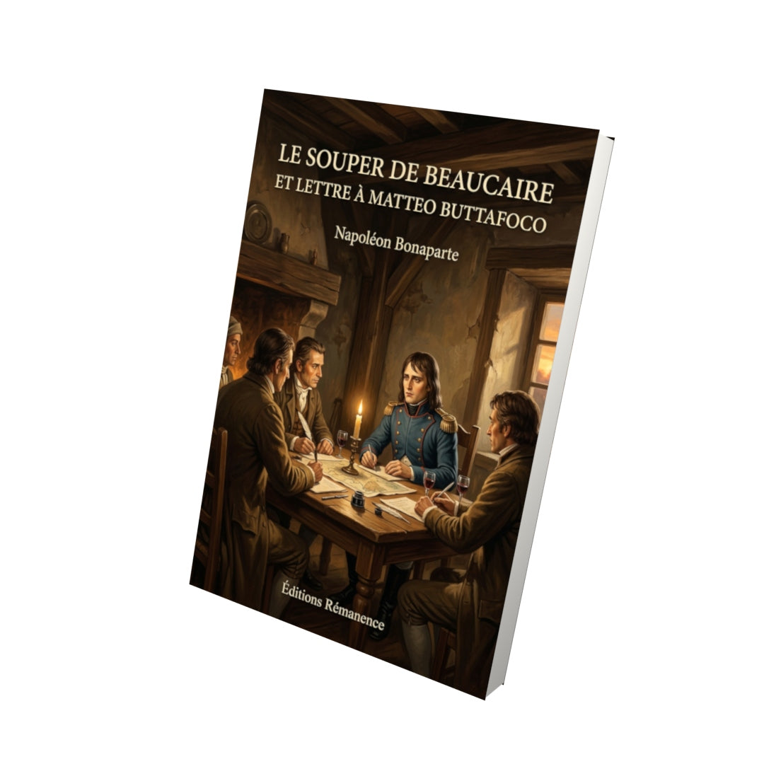 Livre Le Souper de Beaucaire et Lettre à Matteo Buttafoco par Napoléon Bonaparte - Vue 3D - Editions Remanence