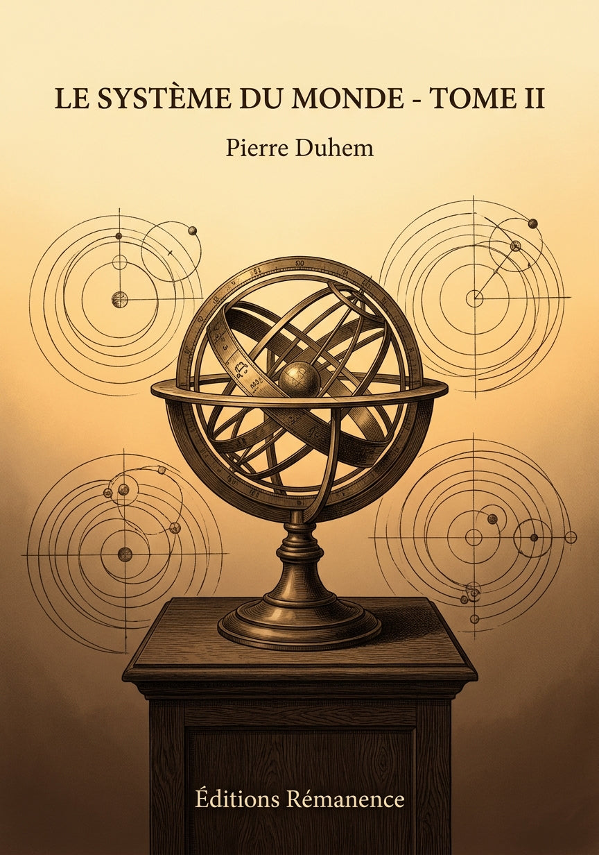 Livre Le Système du Monde - Tome II par Pierre Duhem - Couverture - Editions Remanence