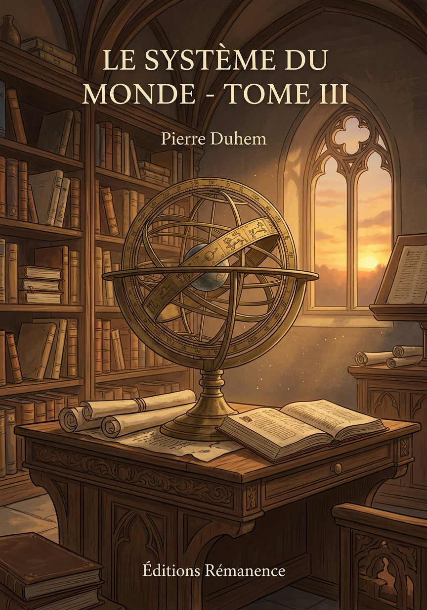 Livre Le Système du Monde - Tome III par Pierre Duhem - Couverture - Editions Remanence