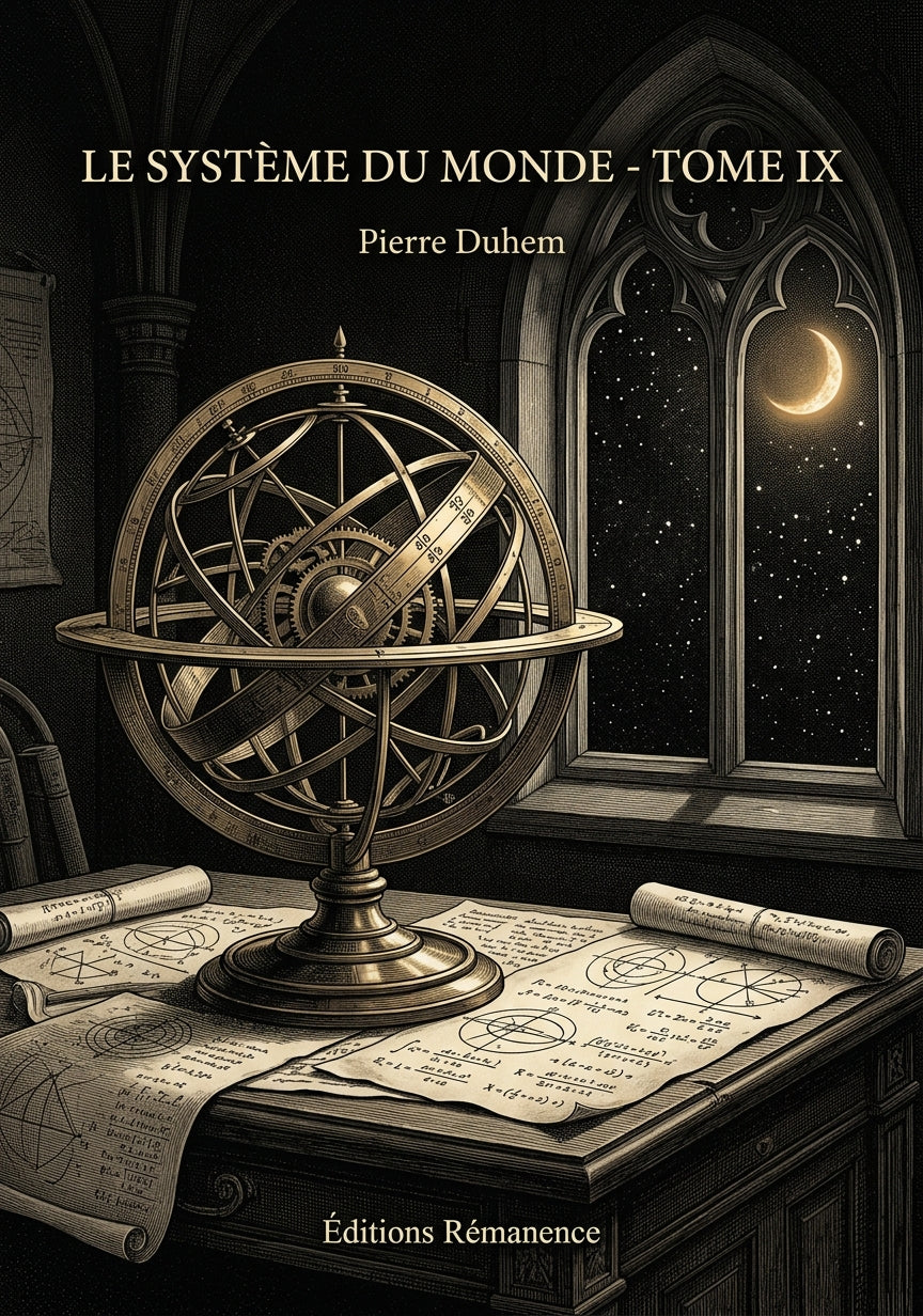 Livre Le Système du Monde - Tome IX par Pierre Duhem - Couverture - Editions Remanence