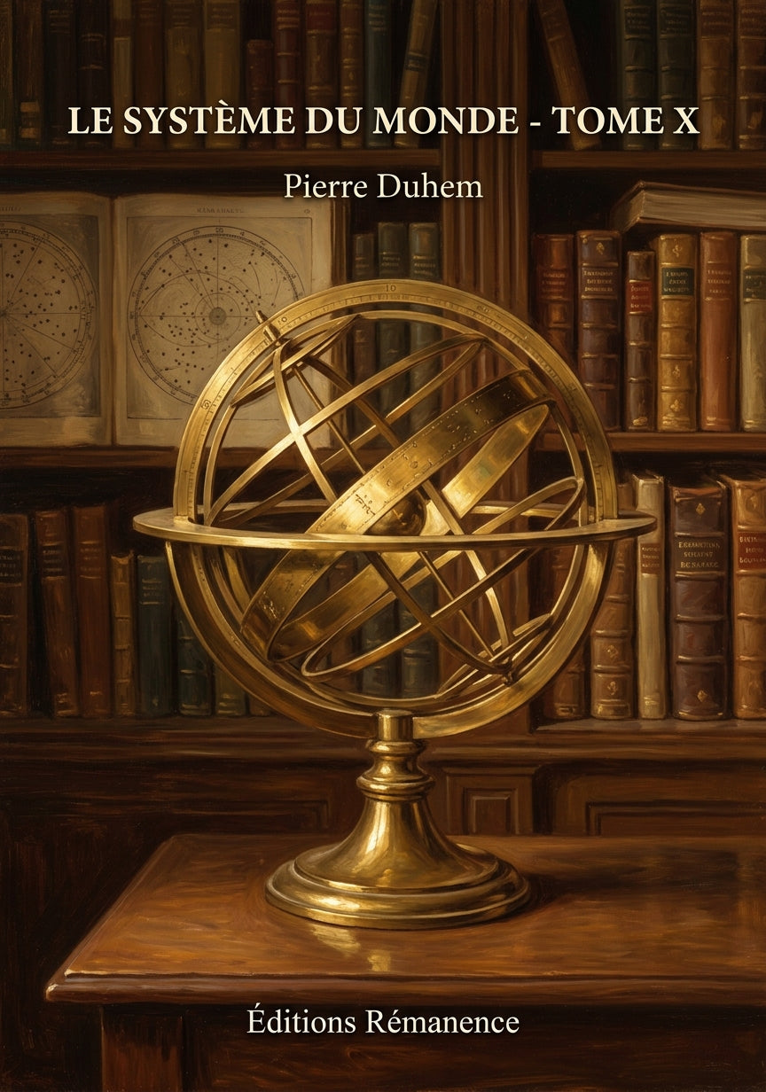 Livre Le Système du Monde - Tome X par Pierre Duhem - Couverture - Editions Remanence