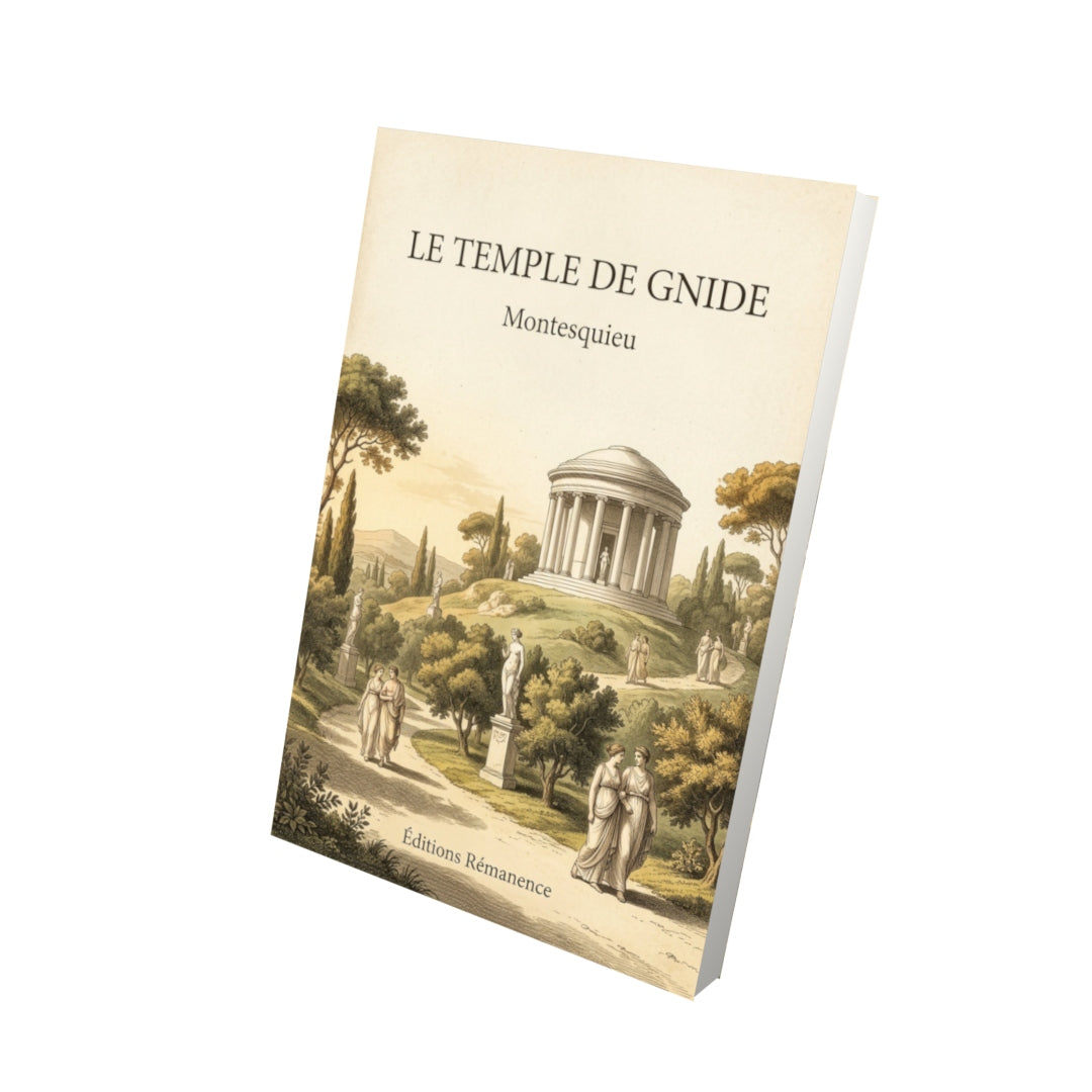 Livre Le temple de Gnide - Montesquieu - Vue 3D - Editions Remanence