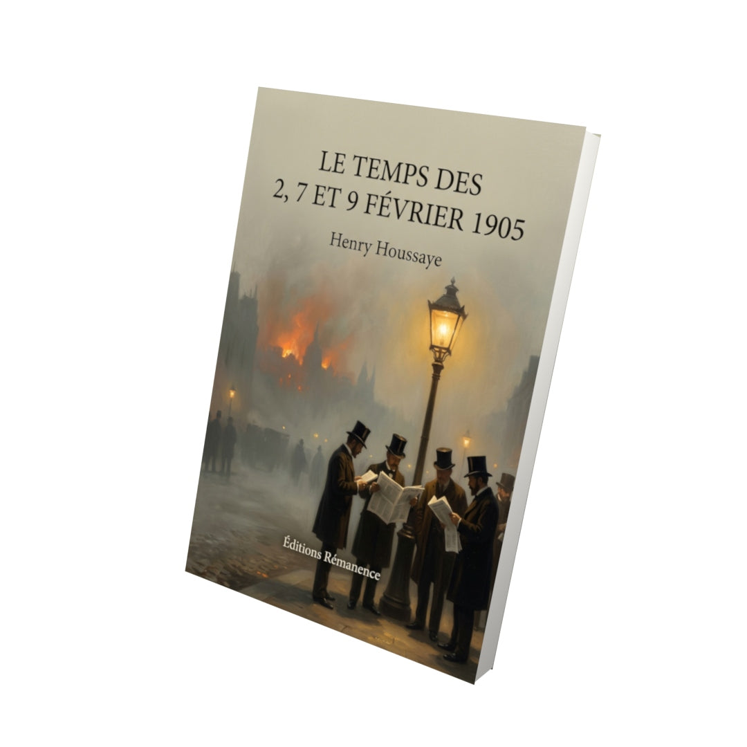 Livre Le Temps des 2, 7 et 9 février 1905 par Henry Houssaye - Vue 3D - Editions Remanence