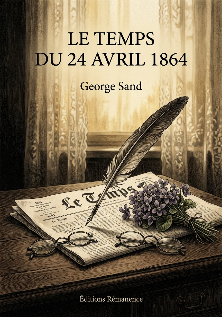 Livre Le Temps du 24 avril 1864 par George Sand - Couverture - Editions Remanence