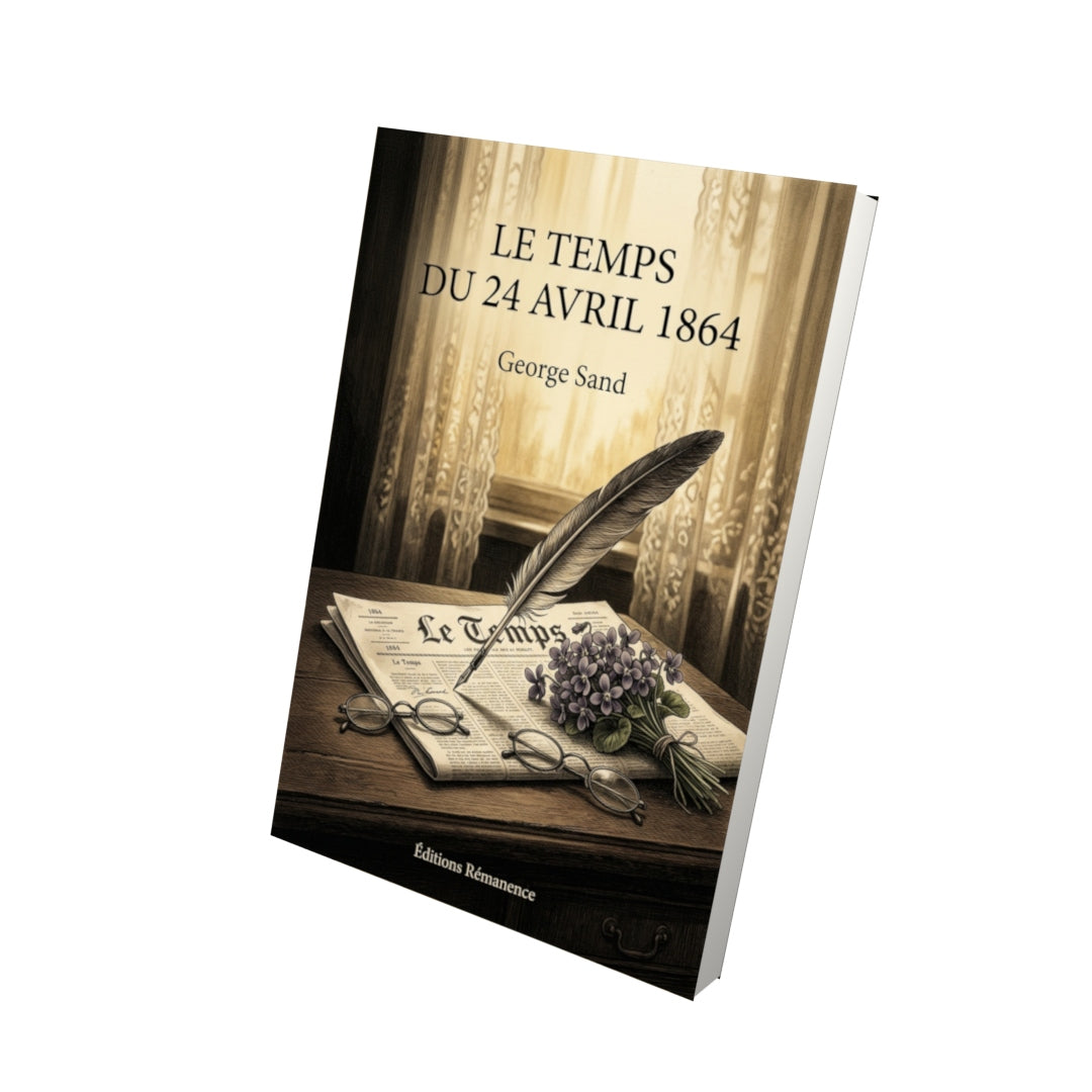 Livre Le Temps du 24 avril 1864 par George Sand - Vue 3D - Editions Remanence