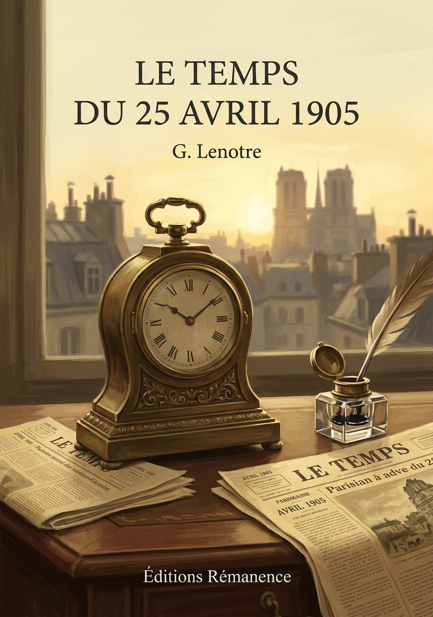 Livre Le Temps du 25 avril 1905 par G. Lenotre - Couverture - Editions Remanence