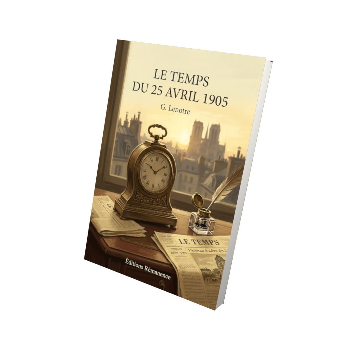 Livre Le Temps du 25 avril 1905 par G. Lenotre - Vue 3D - Editions Remanence