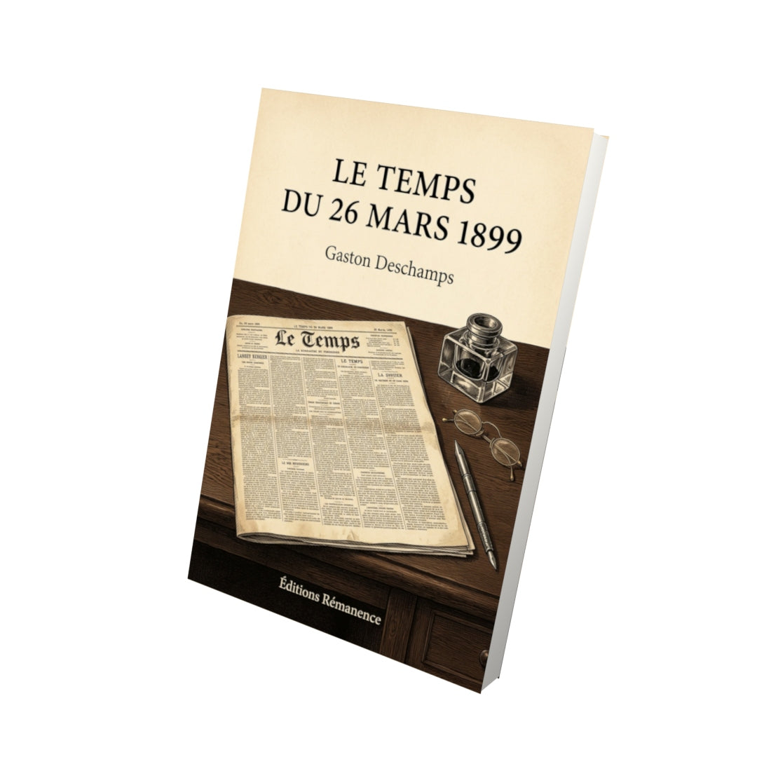 Livre Le Temps du 26 mars 1899 par Gaston Deschamps - Vue 3D - Editions Remanence