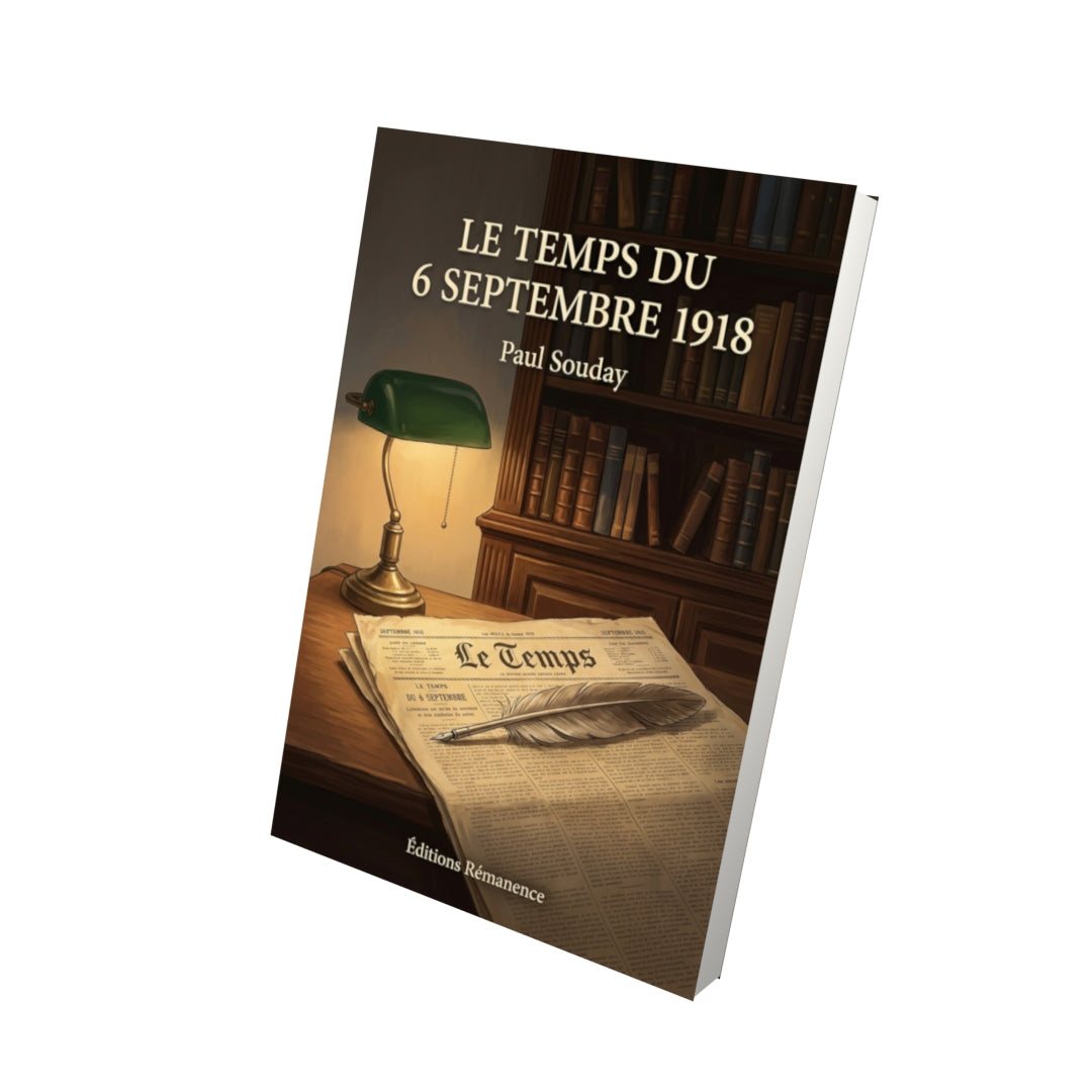 Livre Le Temps du 6 septembre 1918 par Paul Souday - Vue 3D - Editions Remanence