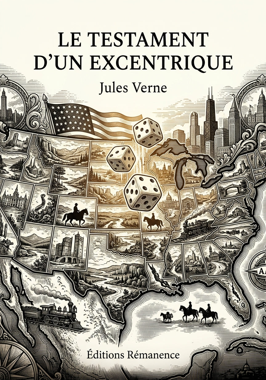 Livre Le Testament d’un excentrique par Jules Verne - Couverture - Editions Remanence