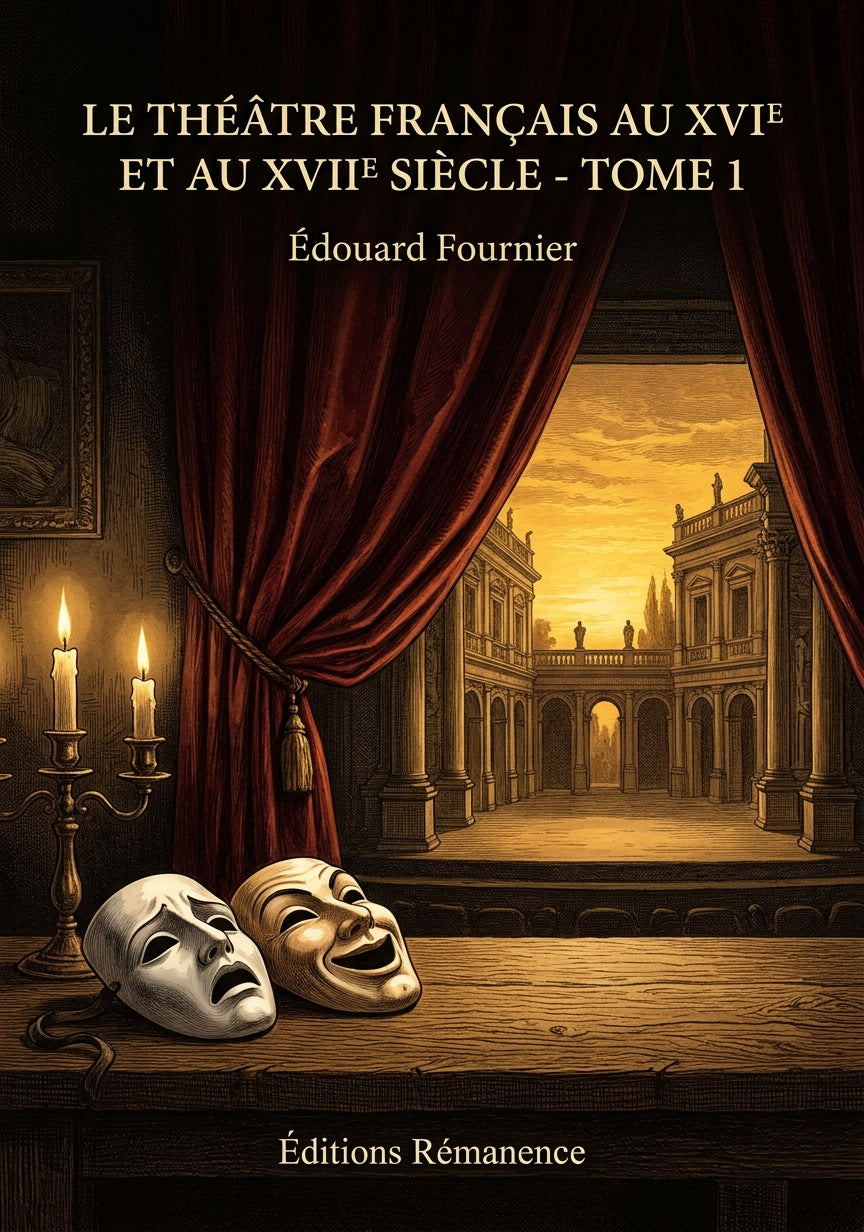 Livre Le Théâtre français au XVIe et au XVIIe siècle - Tome 1 par Édouard Fournier - Couverture - Editions Remanence