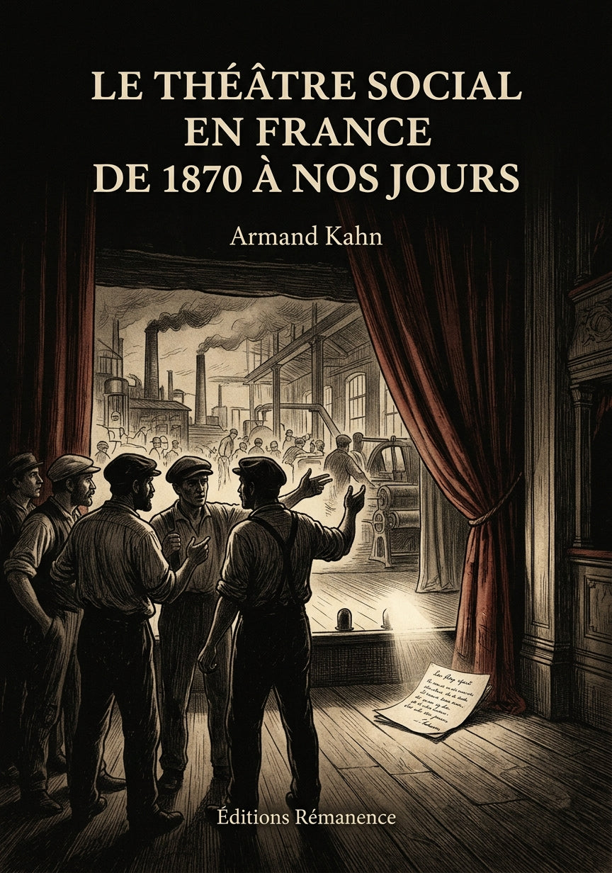 Livre Le Théâtre social en France de 1870 à nos jours par Armand Kahn - Couverture - Editions Remanence