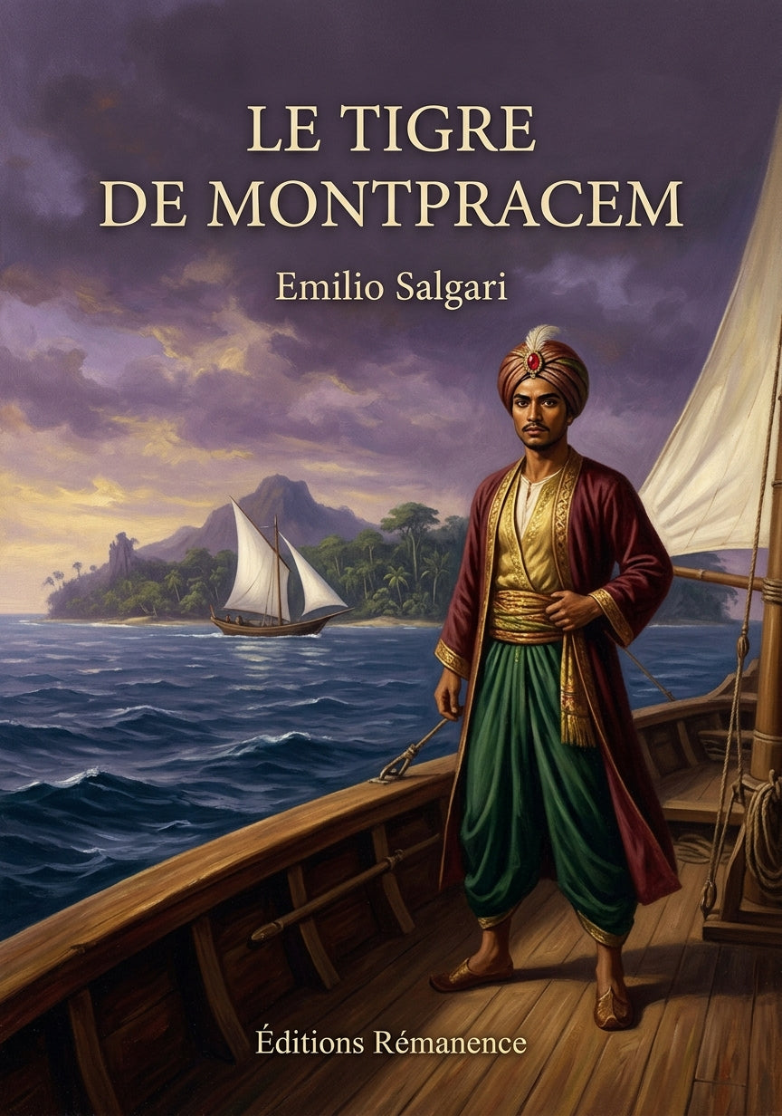 Livre Le Tigre de Montpracem par Emilio Salgari - Couverture - Editions Remanence
