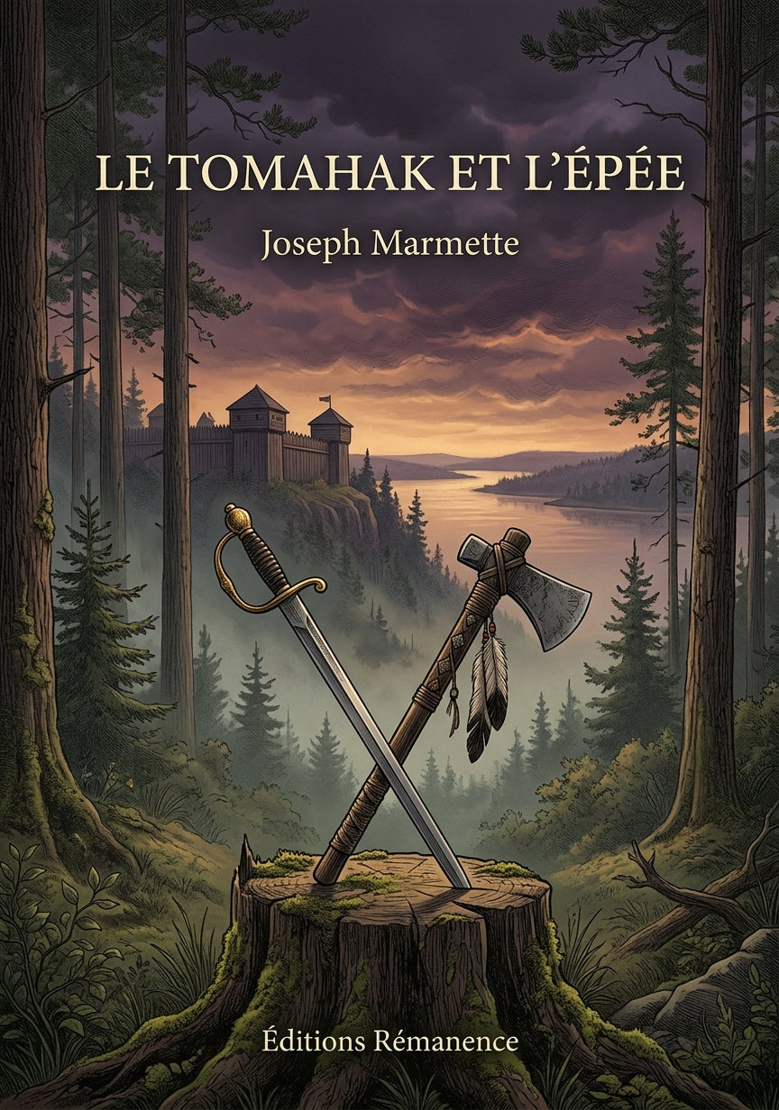 Livre Le tomahahk et L’épée par Joseph Marmette - Couverture - Editions Remanence