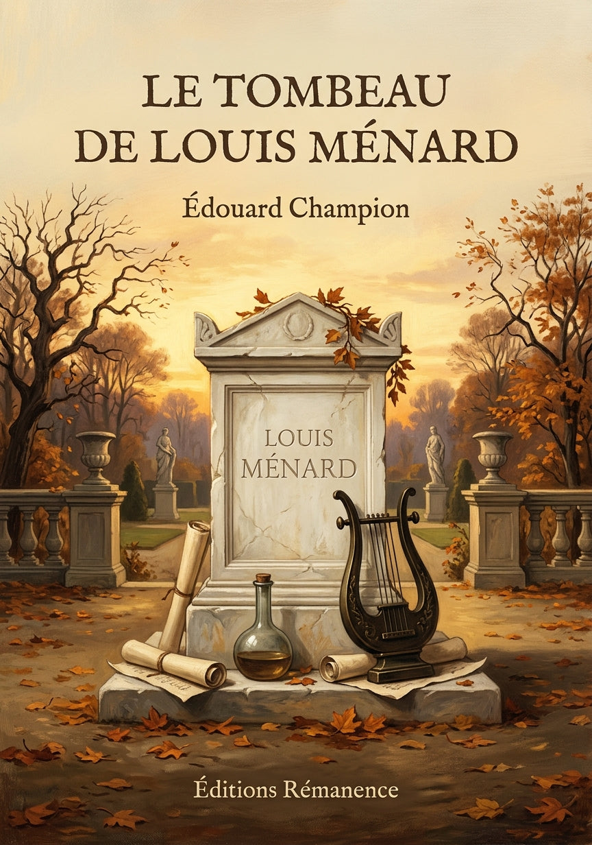 Livre Le Tombeau de Louis Ménard par Édouard Champion - Couverture - Editions Remanence