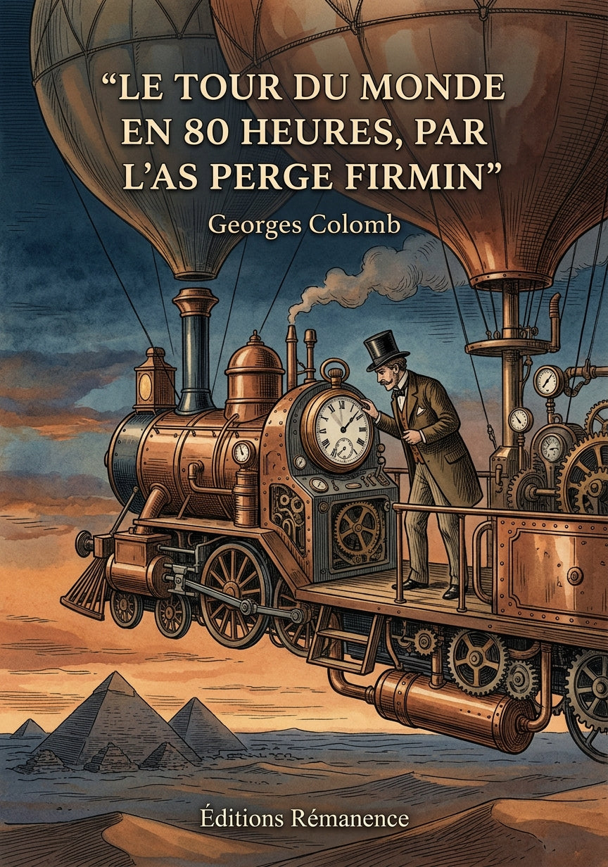 Livre Le Tour du Monde en 80 heures, par l’as Perge Firmin par Georges Colomb - Couverture - Editions Remanence