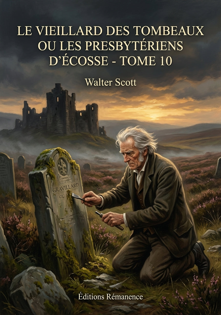 Livre Le Vieillard des tombeaux ou Les Presbytériens d’Écosse - Tome 10 par Walter Scott - Couverture - Editions Remanence