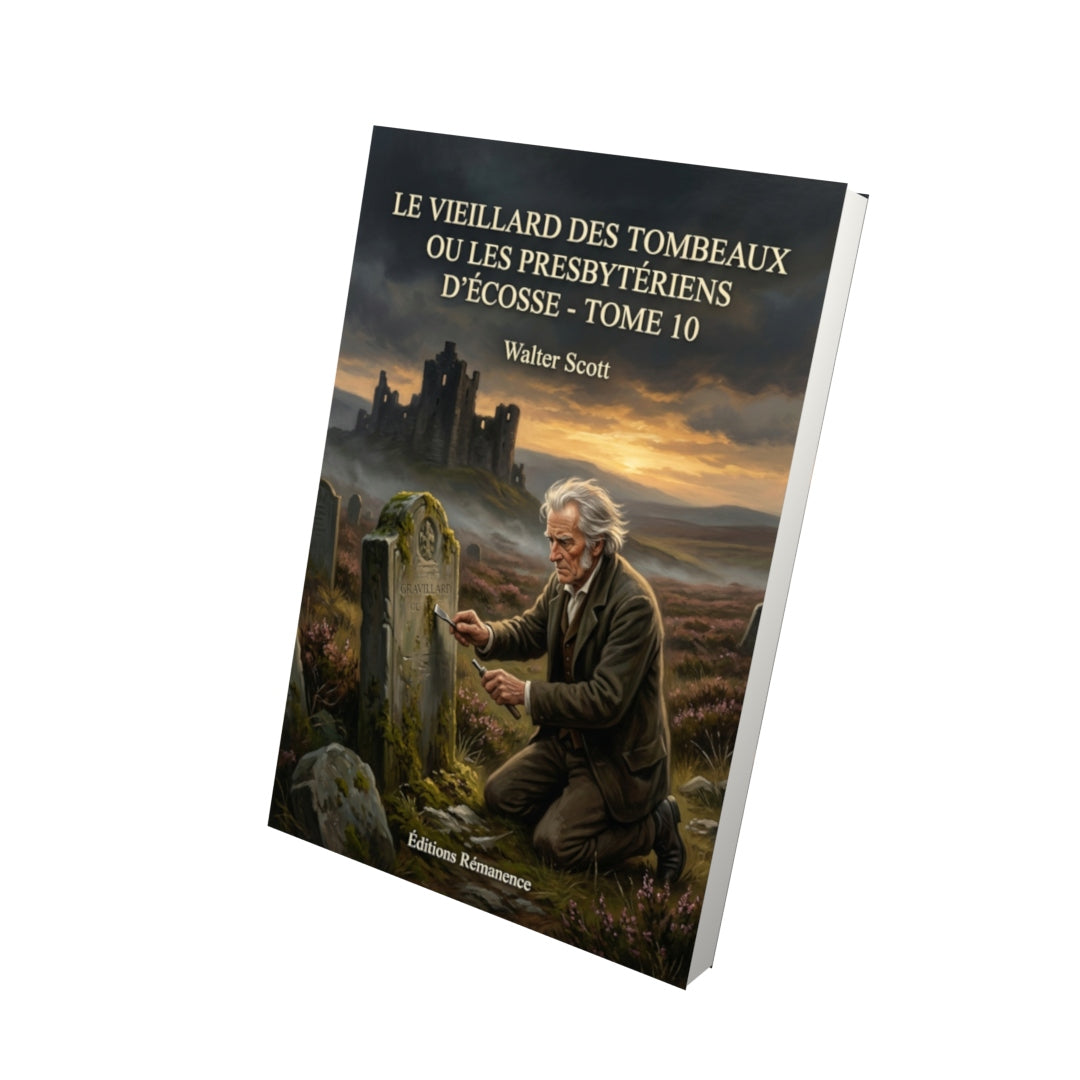 Livre Le Vieillard des tombeaux ou Les Presbytériens d’Écosse - Tome 10 par Walter Scott - Vue 3D - Editions Remanence
