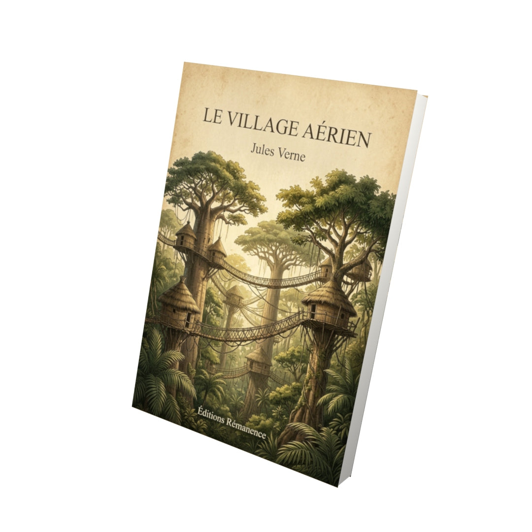 Livre Le village aérien - Jules Verne - Vue 3D - Editions Remanence