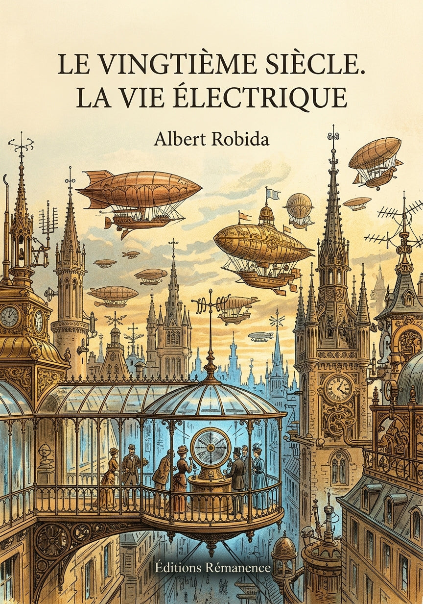 Livre Le Vingtième Siècle. La vie électrique par Albert Robida - Couverture - Editions Remanence