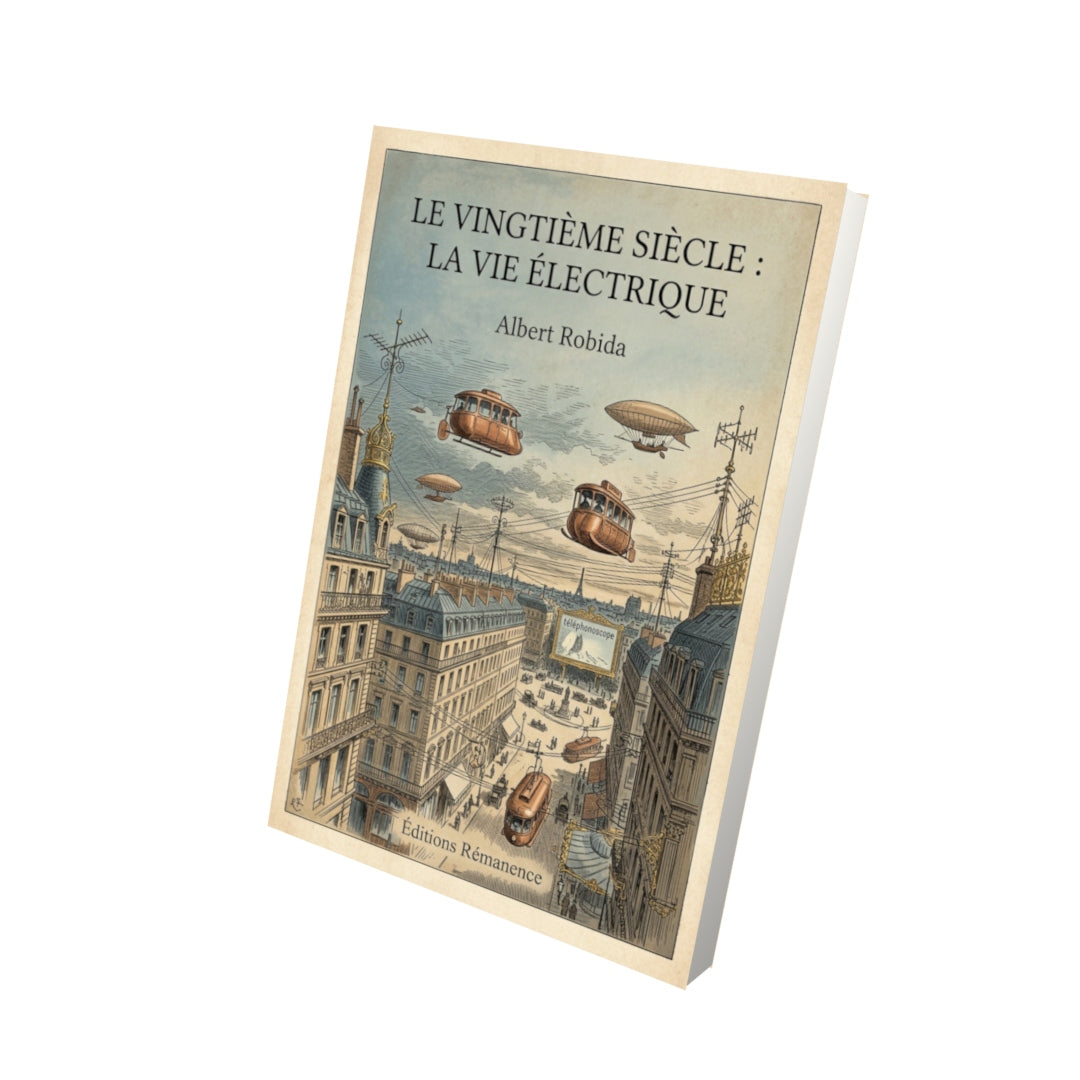 Livre Le Vingtième Siècle : La Vie Électrique - Albert Robida - Vue 3D - Editions Remanence
