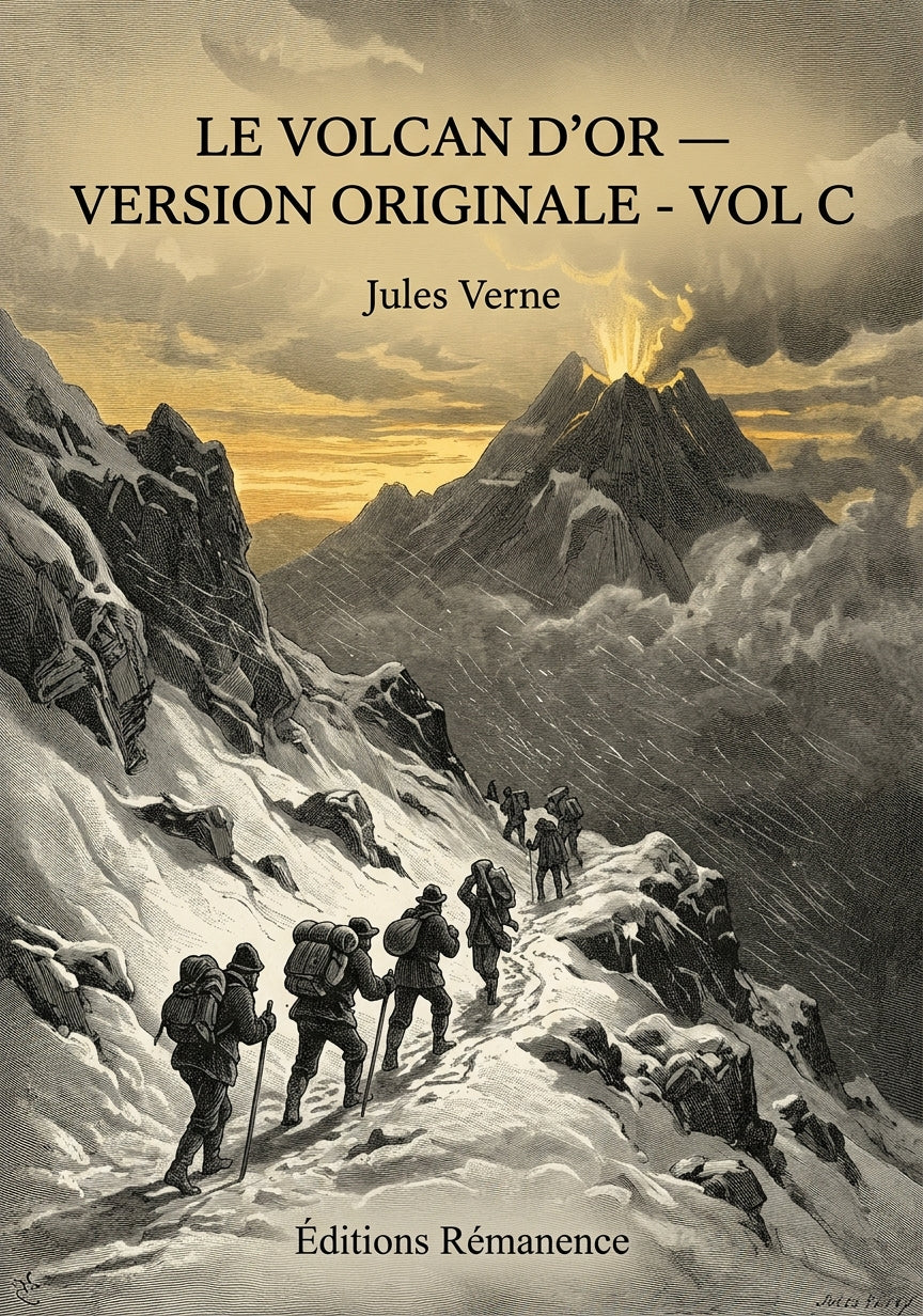 Livre Le Volcan d’or — version originale - Vol c par Jules Verne - Couverture - Editions Remanence