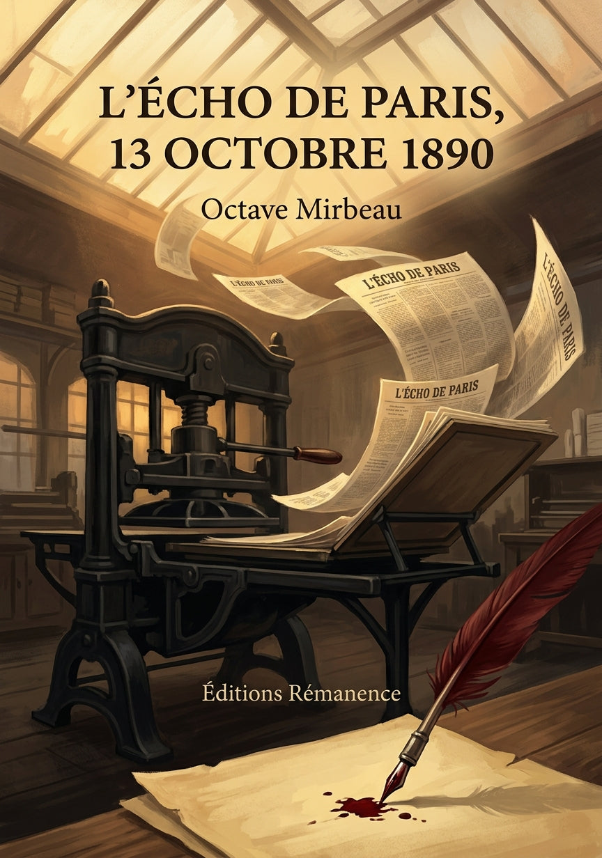 Livre L’Écho de Paris, 13 octobre 1890 par Octave Mirbeau - Couverture - Editions Remanence